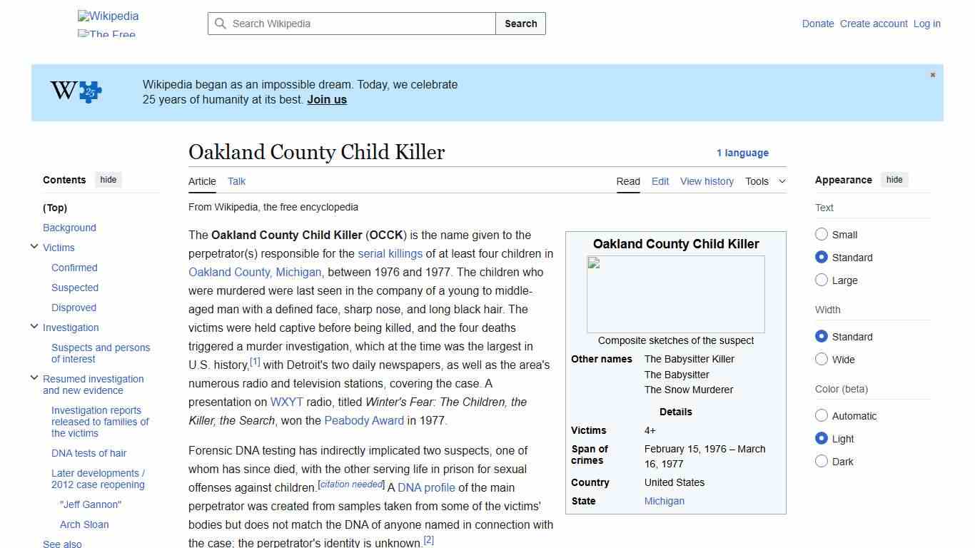 Oakland County Child Killer - Wikipedia